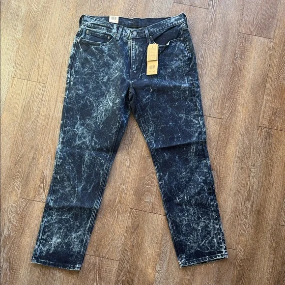 Levi's 541 Men's Acid Washed Navy Blue Straight Jeans - Picture 6 of 9